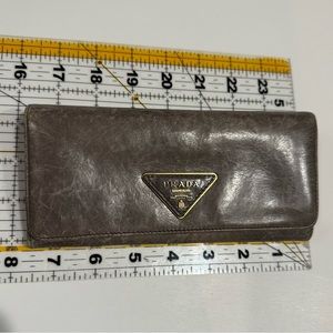 Prada Gray Leather Wallet